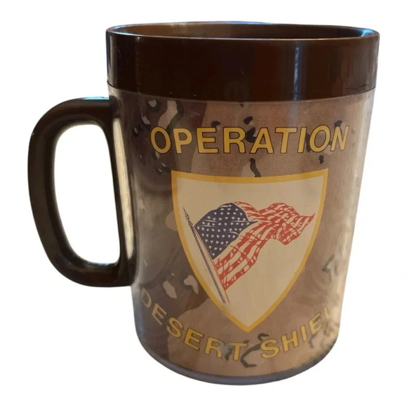 Vintage Therma Serv Plastic 4 inch mug OPERATION DESERT SHIELD - Picture 2 of 4